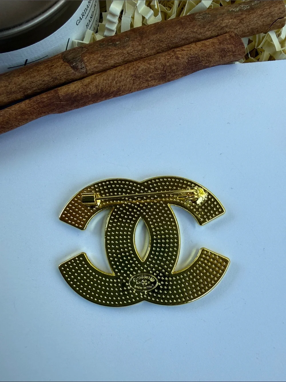 Black & White Interlocking Logo Brooch Women's Accessory